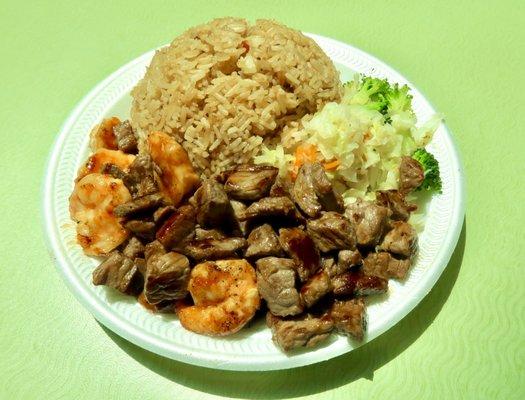 H3. Chicken, Shrimp and Beef Hibachi Combo