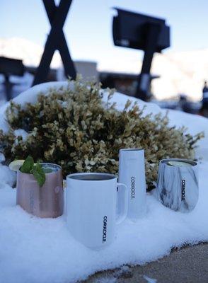 Outdoor bar and Hot Toddy's!