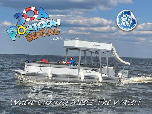 Pontoon Rental Double Decker 150 hp tritoon with water slide