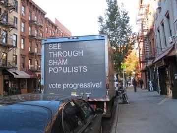 SEE THROUGH SHAM POPULISTS--vote progressive!