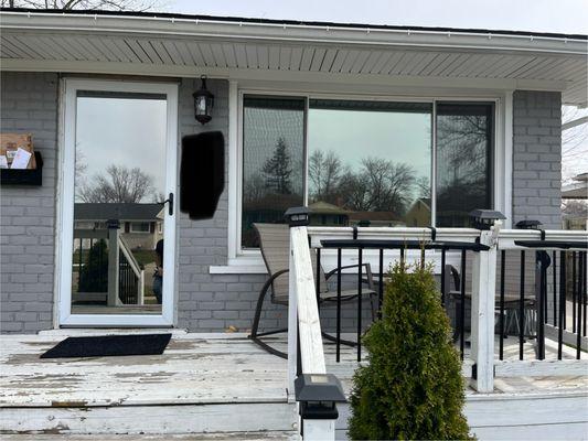 Front door and picture window