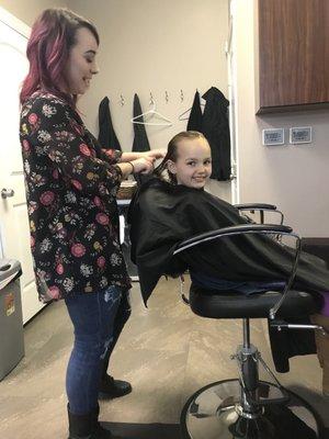 Chloe loved her hair cut by Lauren. Very reasonably priced and she does amazing hair!!