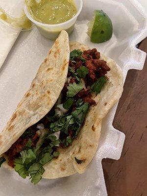 Fajita beef taco