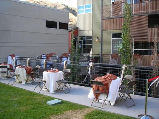 The area above our courtyard is a great place to hold receptions!