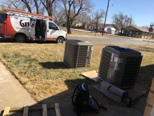 Installing some new air conditioners!