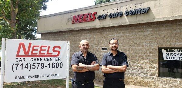 Neel and Hector.
Taking care of your car since 2009.