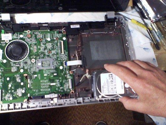 Inside a laptop