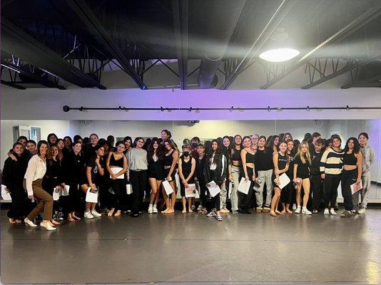 70 members of the Dance Dimensions Dance Team, after completing the workshop