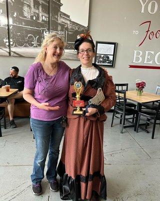 Custom costume for Doc holiday event in Denison, Tx. She won.