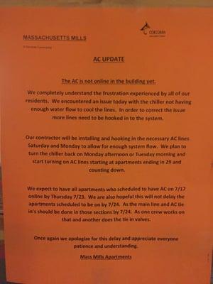 The notice about AC