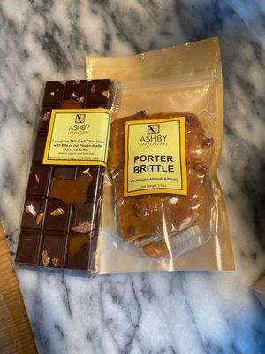 Saved for tomorrow, Almond Toffee and Porter Brittle.