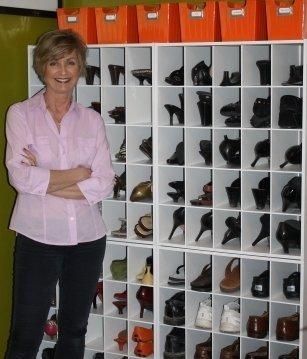 Birdie Brennan with custom shoe cubbies.