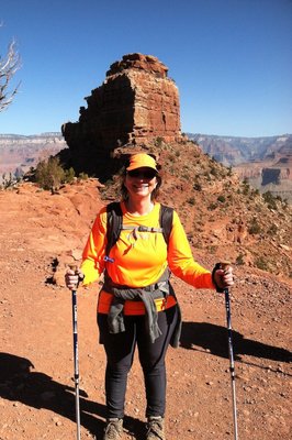 Karen in 2014 hiking down and up the Grand Canyon. I wouldn't have believed this was possible before I lost the weight.