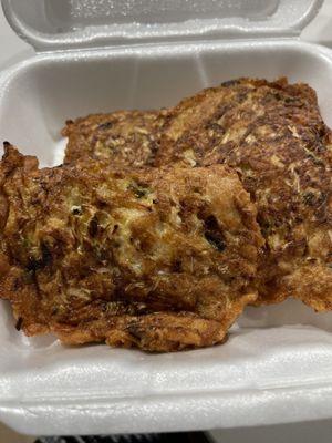 Chicken Egg Foo Young pretty and fresh, but bland