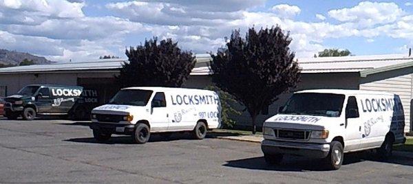 Mobile 24/7 Locksmith Fleet of Vans.