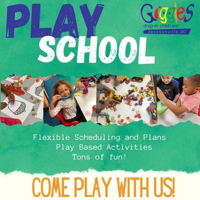 Play school, Monday- Friday, from 9am to noon! Join us for preschool activities, learning, crafts and more!