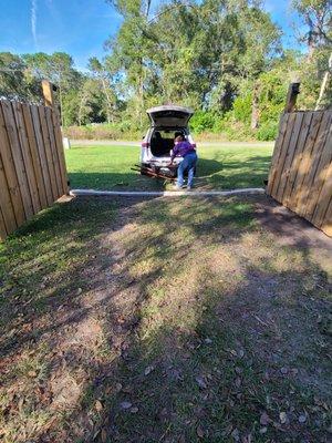 Looking  out the gates