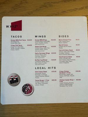 Bar/Lounge Menu