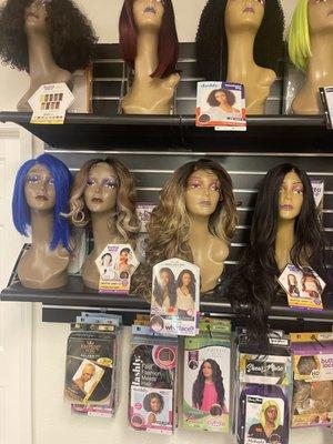 Wigs  to fit your outfits if we don't have it in stock we can get it. Just stop by and let us serve you.