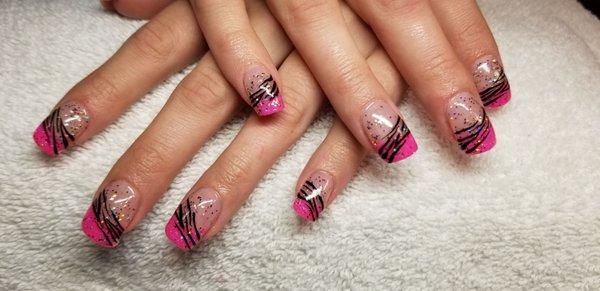 Zebra pink acrylic fill