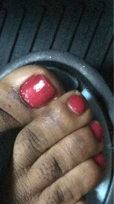 My toenail polish is horrible. I love the color however the paint job really sucks.