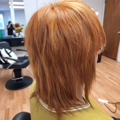 Light copper with yellow filters   + haircut ‍