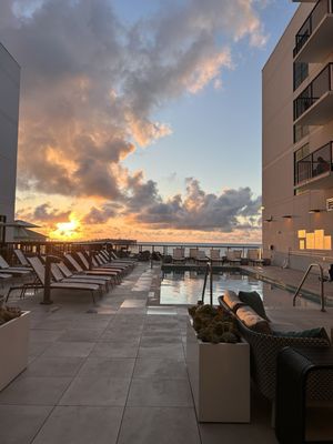 Early morning sunrise from pool area.