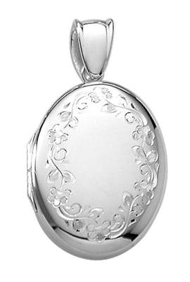 Sterling Silver Locket, engraveable, modern