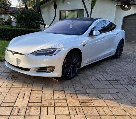 Tesla wiped down squeaky clean ! looking fresh all over