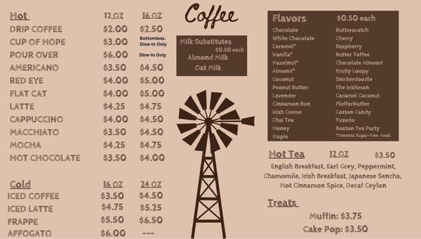 Coffee Menu