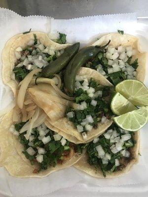 Corn Tacos: Traditional Style (onions and cilantro)