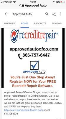 Recreditrepair  check out details Approved Auto of Central Oregon!