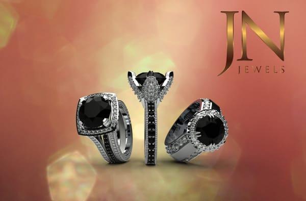 JNJewels "Conviction Line" Black diamond engagement rings