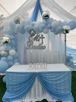 Custom backdrop with decorations