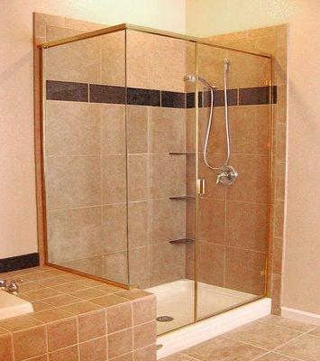 Semi-frameless shower door -Rhode Island