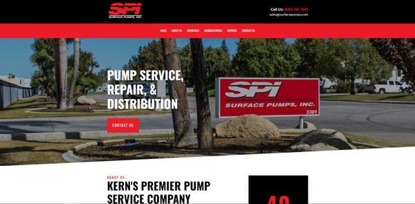 Here we designed a website for Surface Pumps in Bakersfield!