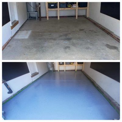 Epoxy floor installation.