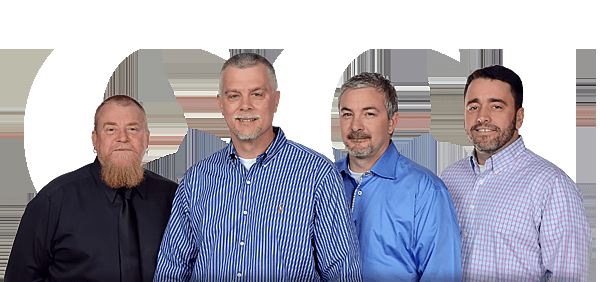 (L - R) Ronnie Freeman, Jim Carrington, Joe Deweese, & Joe Larson. Project Managers & the Owner of Carrington Contracting Jim!