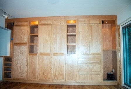 Oak Built-In Storage Cabinetry