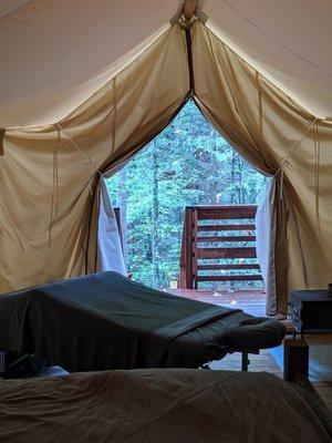 In tent massage at under canvas in pigeon forge.