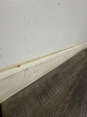 DISGUSTING walls and baseboards. The whole room looked like this!!!