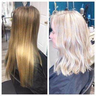 Before and after blonde