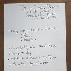 Byrds Truck Repair  Gaston, NC 27832