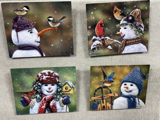 Our favorite snowmen prints on metal