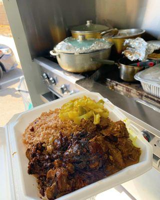 Oxtail and Curry Goat Combo