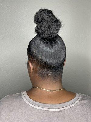 Sleek Kinky Top Knot Bun