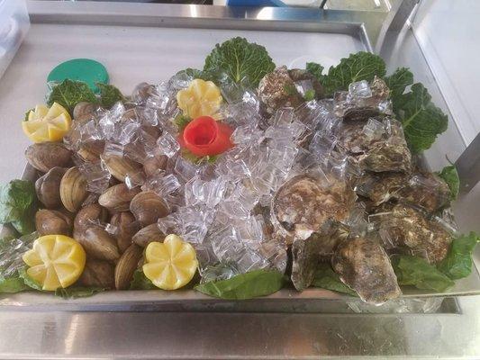 Check out our Raw bar! Raw or steamed clams and oysters!