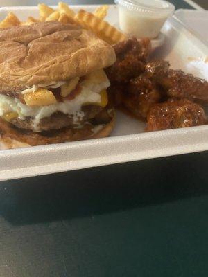 Hood Burger and Wing Meal