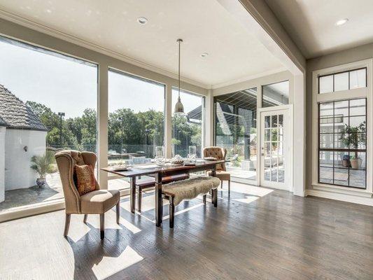 Dallas1- These grand windows would emphasize an empty space without a Minder to help stage it as an informal eating area.