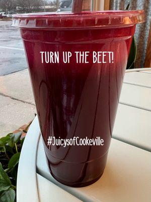 Fresh juice at Juicy's Wellness Cafe of Cookeville